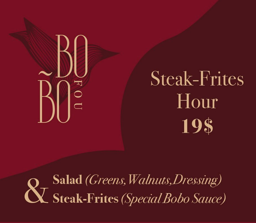 Steak-Frites Hour at Bobo Fou Bistro Bar Ashrafieh