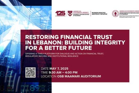 Restoring Financial Trust in Lebanon: AUB to Host Conference on Governance and Economic Recovery