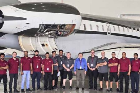 Falcon Begins First Base Maintenance on Falcon’s Global Express XRS